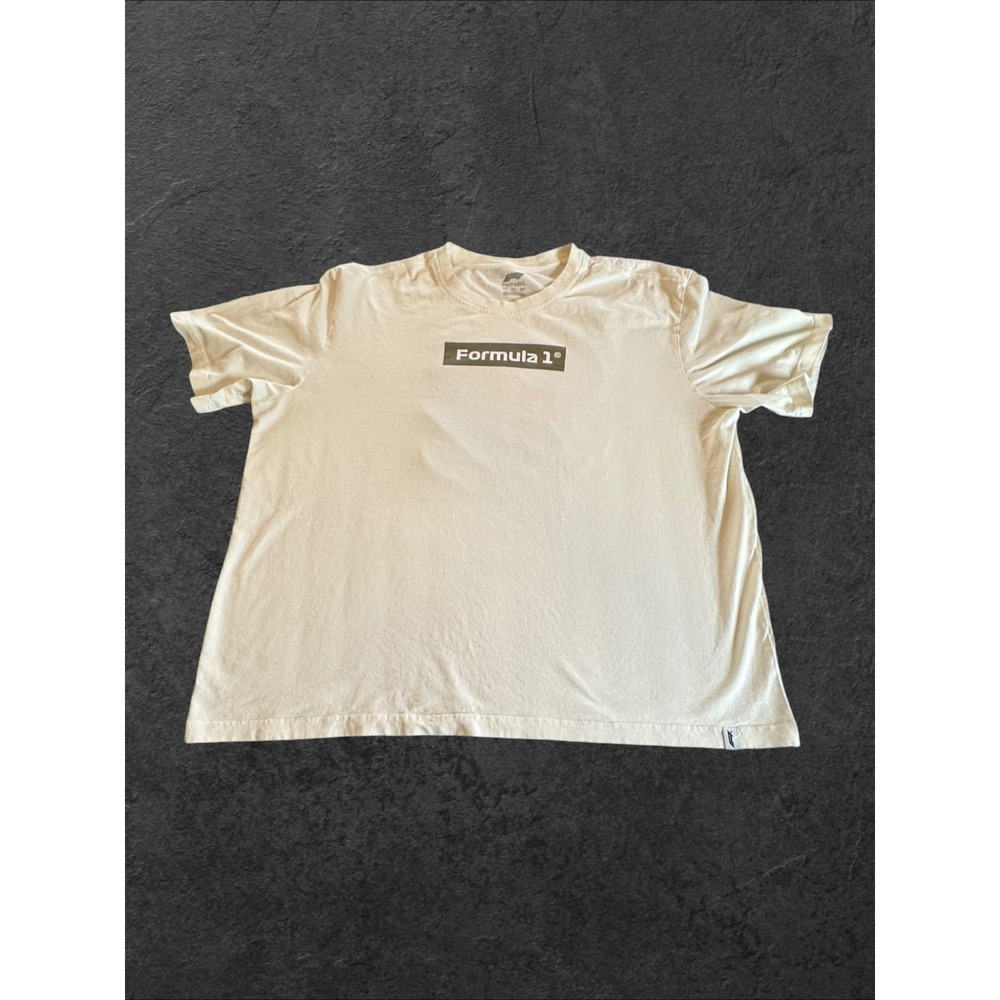 Formula 1 Graphic T-Shirt Mens 2XL Cream Est 1950 Camo Logo Tee
